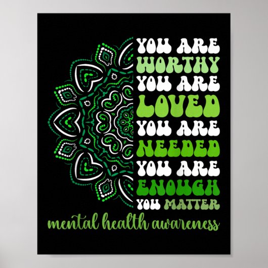 Motiverende ondersteuning Warrior Mentale Gezondhe Poster (Voorkant)