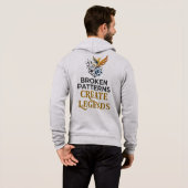 Motiverende Phoenix Zip-Up Hoodie (Achterkant volledig)