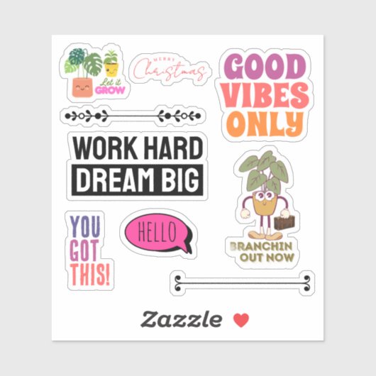 Motiverende Planten Citat Sticker Vel | Kerstmis (Vel)