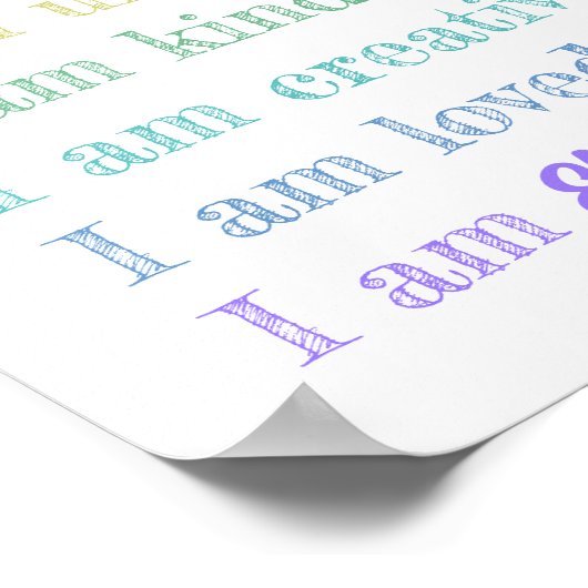 Motiverende Positieve Affirmatie Meisjes Kamer Dec Poster (Hoek)