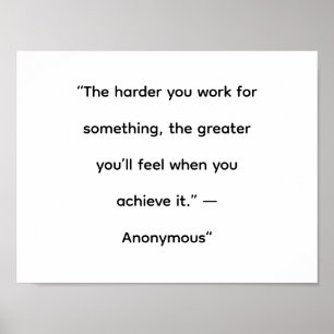 Motiverende Poster met Citaat over Hard Werk Kunst