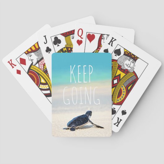 Motiverende quote Blijf Doorgaan Turtle Beach Pokerkaarten (Achterkant)
