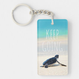 Motiverende quote Blijf Doorgaan Turtle Beach   Sleutelhanger