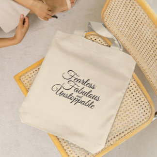 Motiverende quote, krachtige vrouw cadeau tote bag