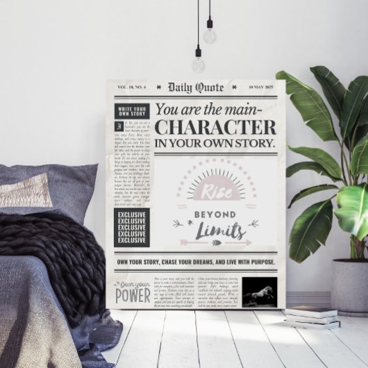 Motiverende Quote Krant Stijl Kunst Poster