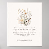 Motiverende quote over delicate wilde bloemen poster (Voorkant)