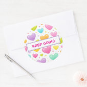 Motiverende Quote Sticker | Pastel Hartjes Ontwerp (Envelop)