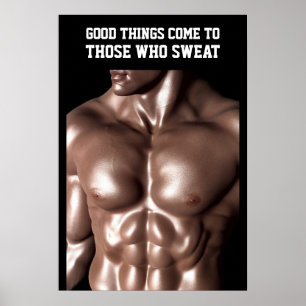 Motiverende quote voor workout om slanke spieren t poster