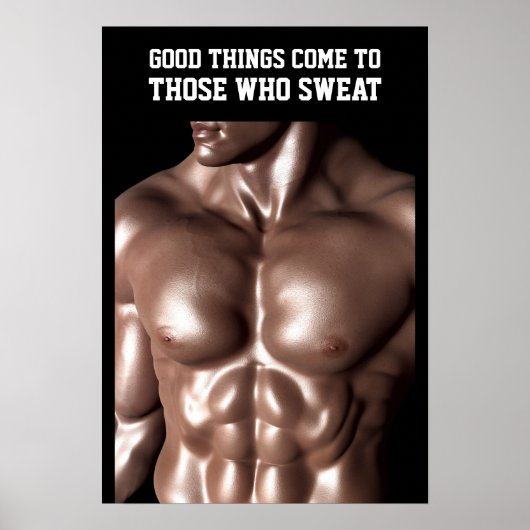 Motiverende quote voor workout om slanke spieren t poster (Voorkant)