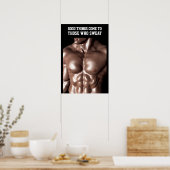 Motiverende quote voor workout om slanke spieren t poster (Keuken)
