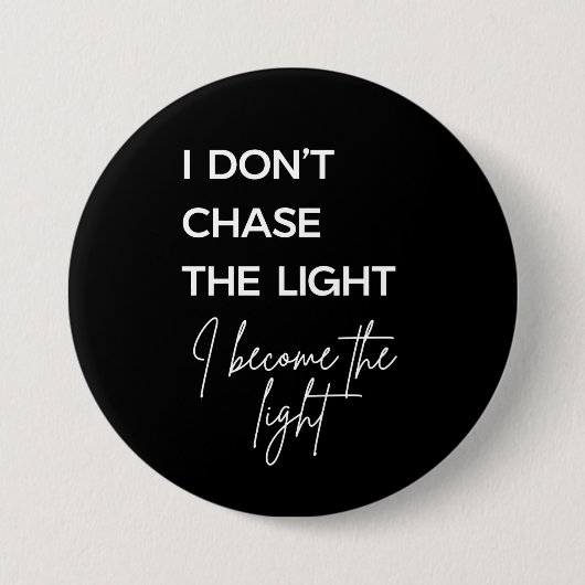 Motiverende quote zwarte achtergrond ronde button 7,6 cm (Voorkant)