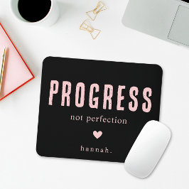 Motiverende quote zwarte en roze typografie muismat