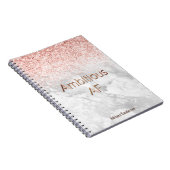 Motiverende Roze Gouden Glitter Persoonlijk  Notitieboek (Rechterzijde)
