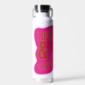 Motiverende Roze Retro Ster Stijl  Waterfles (Voorkant)