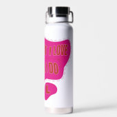 Motiverende Roze Retro Ster Stijl  Waterfles (Achterkant)