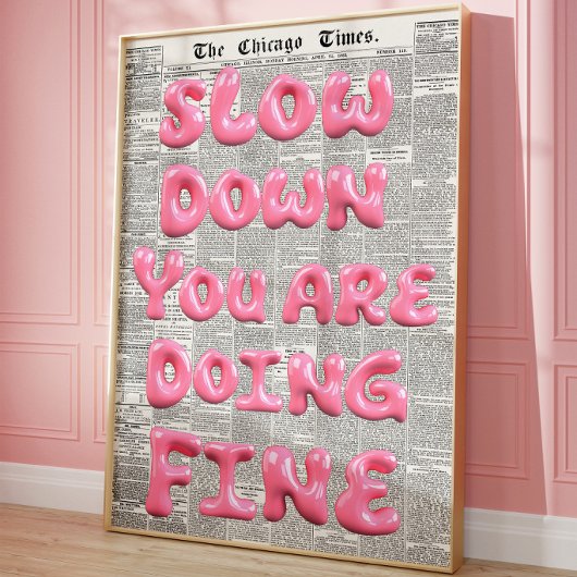 Motiverende Roze Typografie Krant Muur Kunst Poster