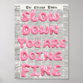 Motiverende Roze Typografie Krant Muur Kunst Poster (Voorkant)