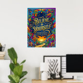 Motiverende Spreuk Geloof in Jezelf Poster (Thuiskantoor)