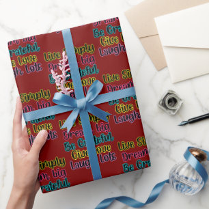 Motiverende Spreuk Leef Eenvoudig Droom Geef Liefd Cadeaupapier