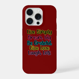 Motiverende Spreuk Leef Eenvoudig Droom Geef Liefd iPhone 15 Pro Case