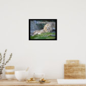 Motiverende Spreuk Leeuwenhart Moed Poster (Keuken)