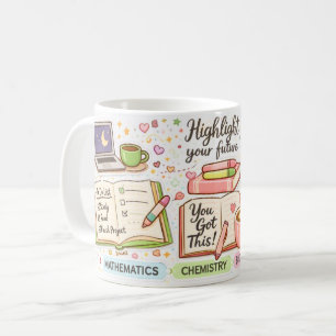 Motiverende studiemug – zachte pastel wrap koffiemok