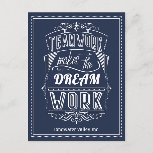 Motiverende Teamwerk Laat De Droom Werken Briefkaart (Voorkant)