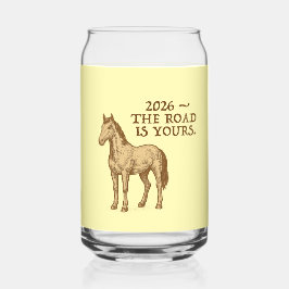 Motiverende tekst en paard blikvorm glas