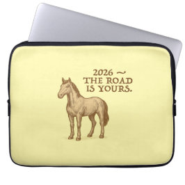 Motiverende tekst en paard laptop sleeve