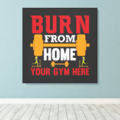 Motiverende Thuisgym Workout Canvas Afdruk (Insitu (Houten vloer))