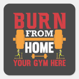 Motiverende Thuisgym Workout Vierkante Sticker
