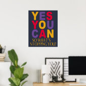 Motiverende Trendy Kleuren Ja Dat Kun Je Poster (Thuiskantoor)