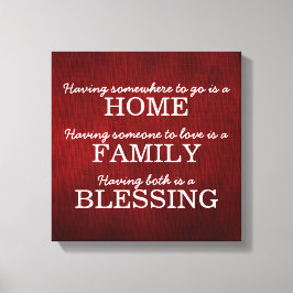 Motiverende typografie familie citaat canvas afdruk