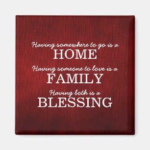 Motiverende typografie familie citaat magneet