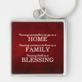 Motiverende typografie familie citaat sleutelhanger