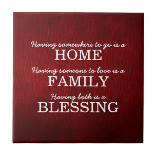 Motiverende typografie familie citaat tegeltje
