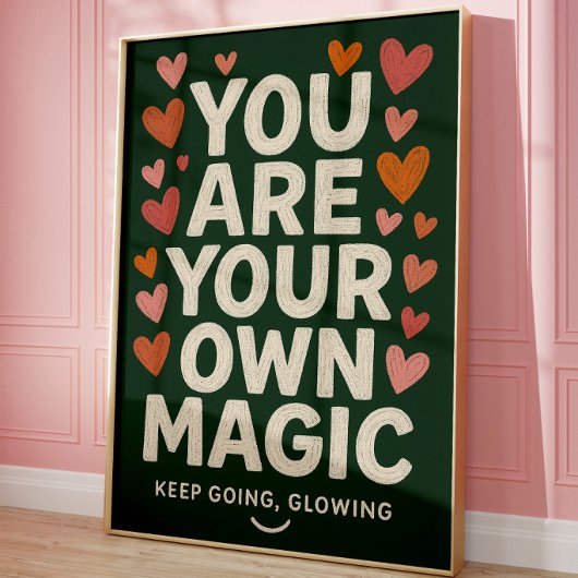 Motiverende typografie muurkunst poster