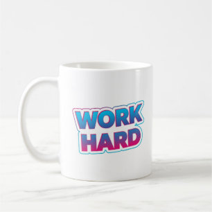 Motiverende typografie quote over hard werken koffiemok