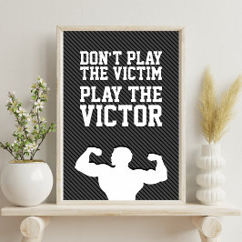 Motiverende typografie quote over winnende prestat poster
