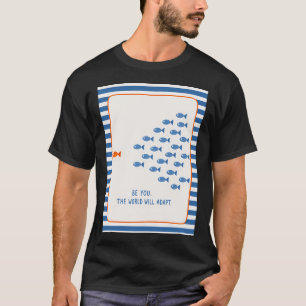 Motiverende Viskunst, Strepen Decor T-shirt