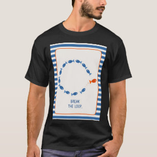 Motiverende Viskunst, Strepen Decor T-shirt
