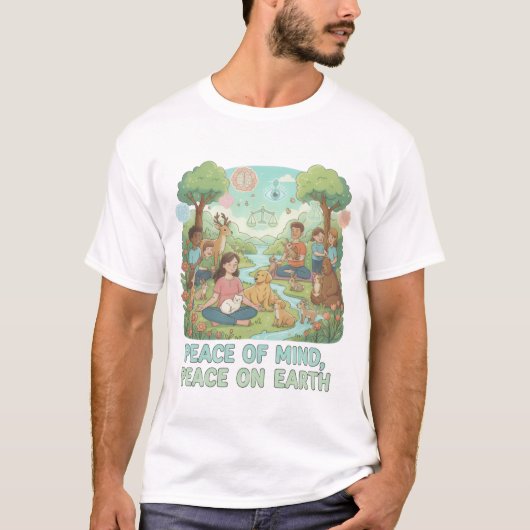 Motiverende Vrede van Geest, Vrede op Aarde Ontwer T-shirt (Voorkant)