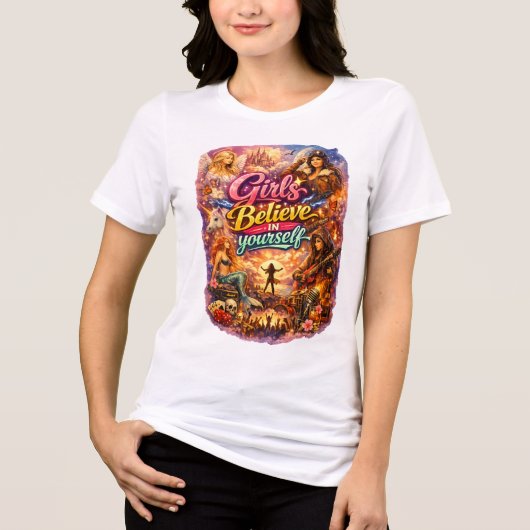 Motiverende Vrouwen Wit T-shirt (Voorkant)