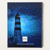 Motiverende vuurtoren stormachtige nacht blauw 202 planner (Achterkant)