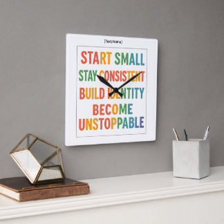 Motiverende wandklok – Word onstuitbaar