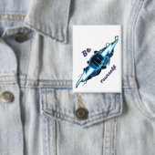 Motiverende "Wees Jezelf" Blauwe Bliksemschicht Vu Button (Insitu)