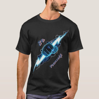 Motiverende "Wees Jezelf" Blauwe Bliksemschicht Vu T-shirt