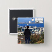 Motiverende werknemers vierkante button 5,1 cm (Voorkant /achterkant)