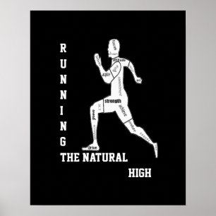 Motiverende woorden, hardlopen - de natuurlijke hi poster