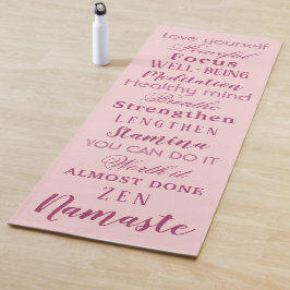 Motiverende woorden moderne roze yogamat
